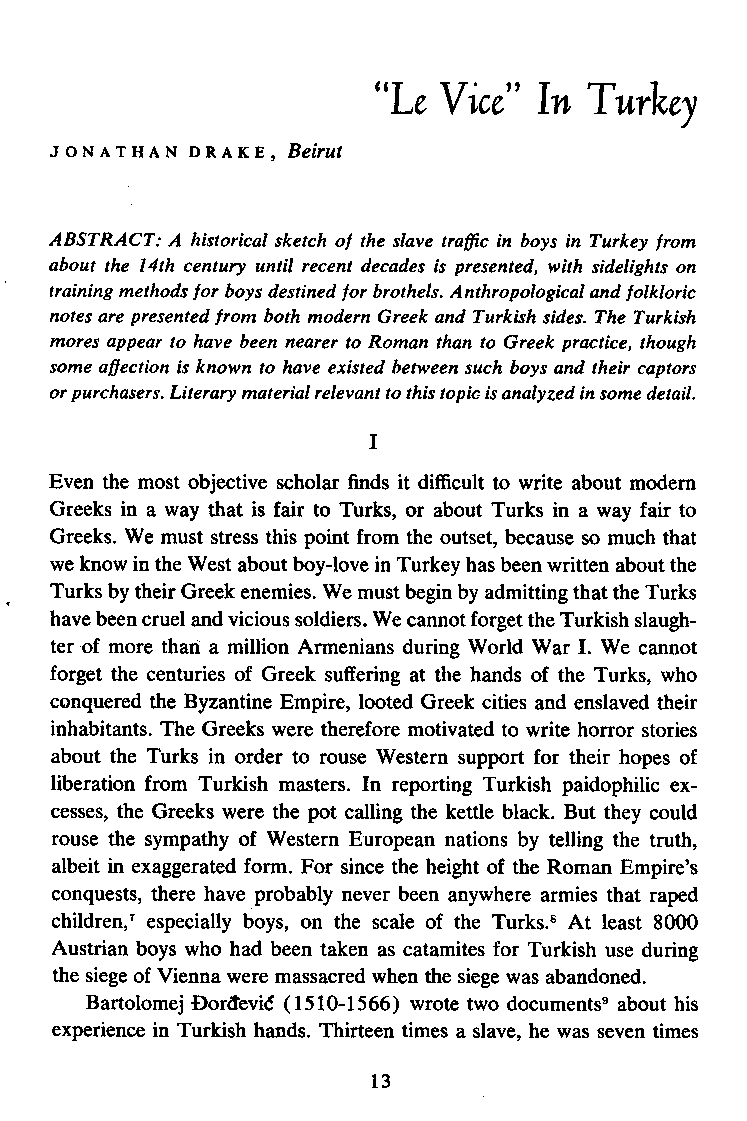 International Journal of Greek Love, Vol.1 No.2, 1966, page 13