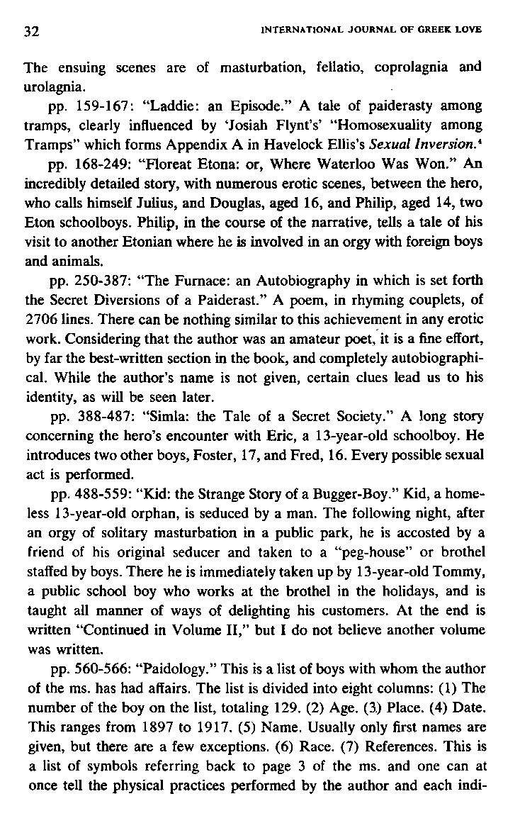 International Journal of Greek Love, Vol.1 No.2, 1966, page 32