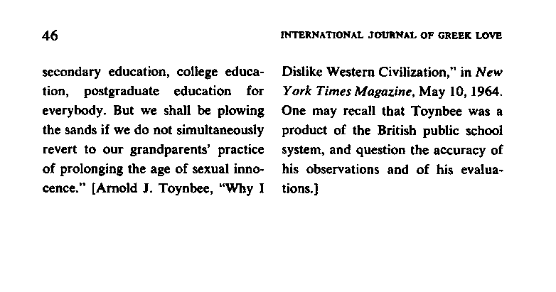 International Journal of Greek Love, Vol.1 No.2, 1966, page 46