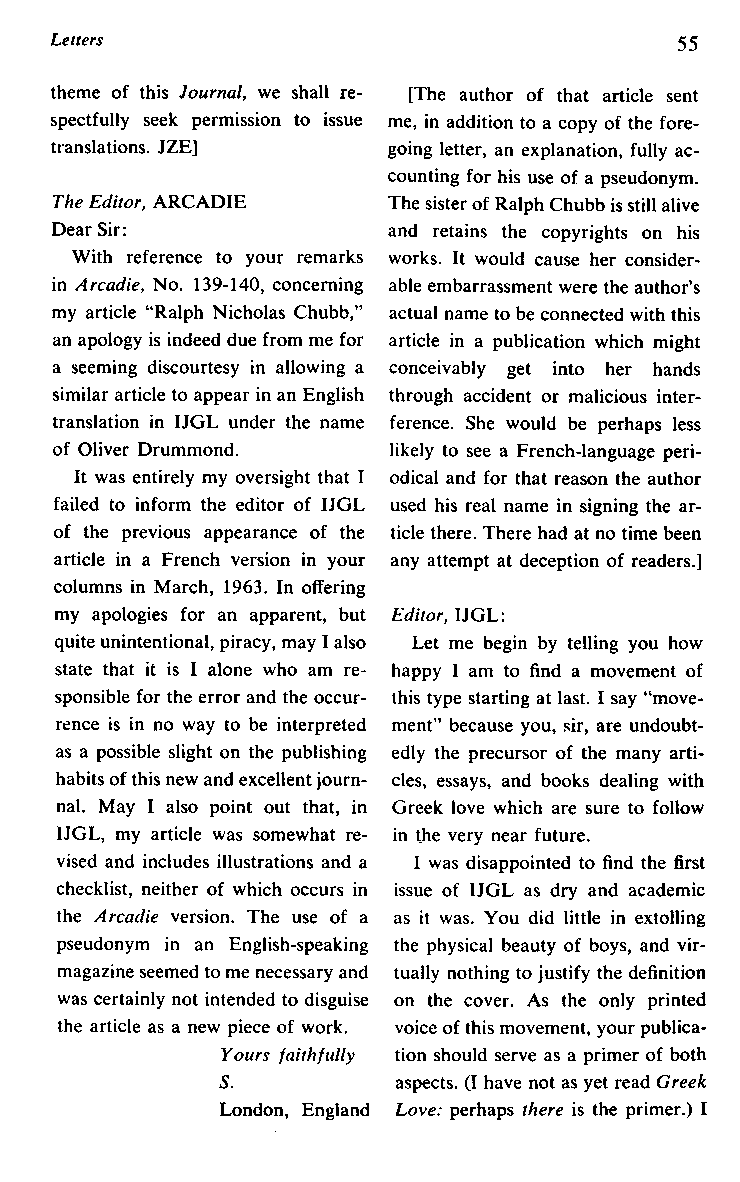 International Journal of Greek Love, Vol.1 No.2, 1966, page 55