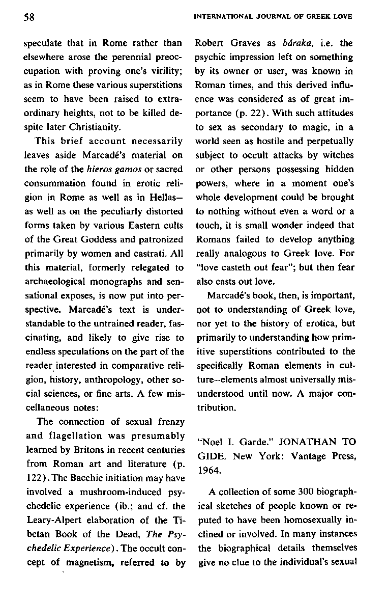 International Journal of Greek Love, Vol.1 No.2, 1966, page 58