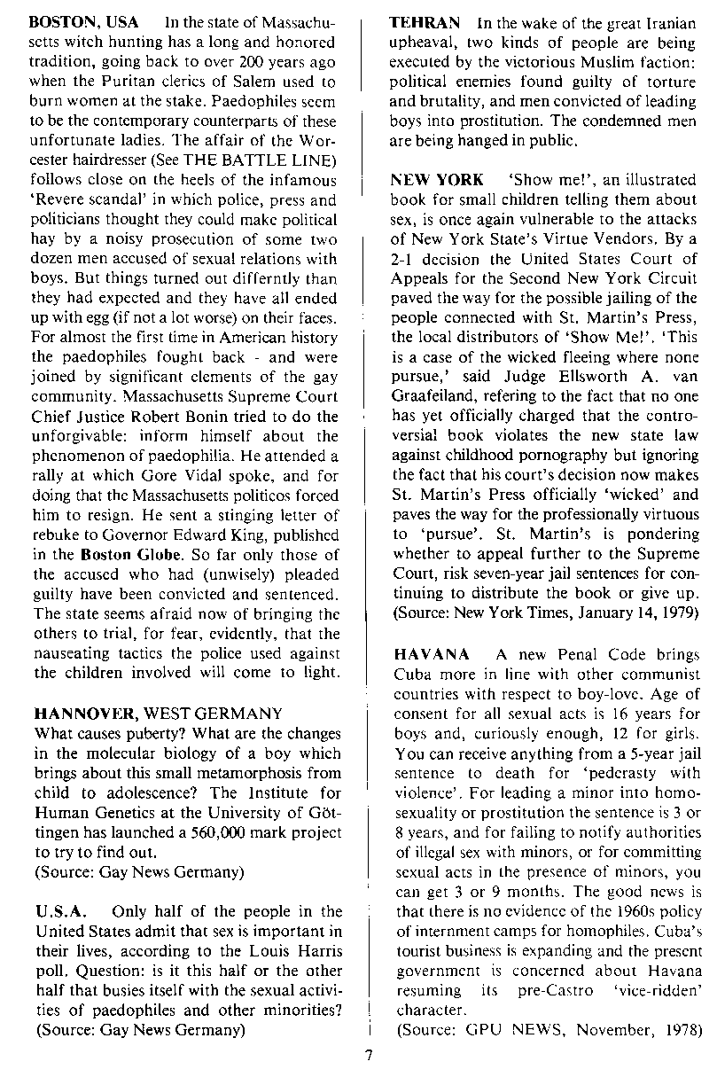 PAN - A Magazine About Boy-Love, Number 1 [Vol.1 No.1], June 1979, page 7