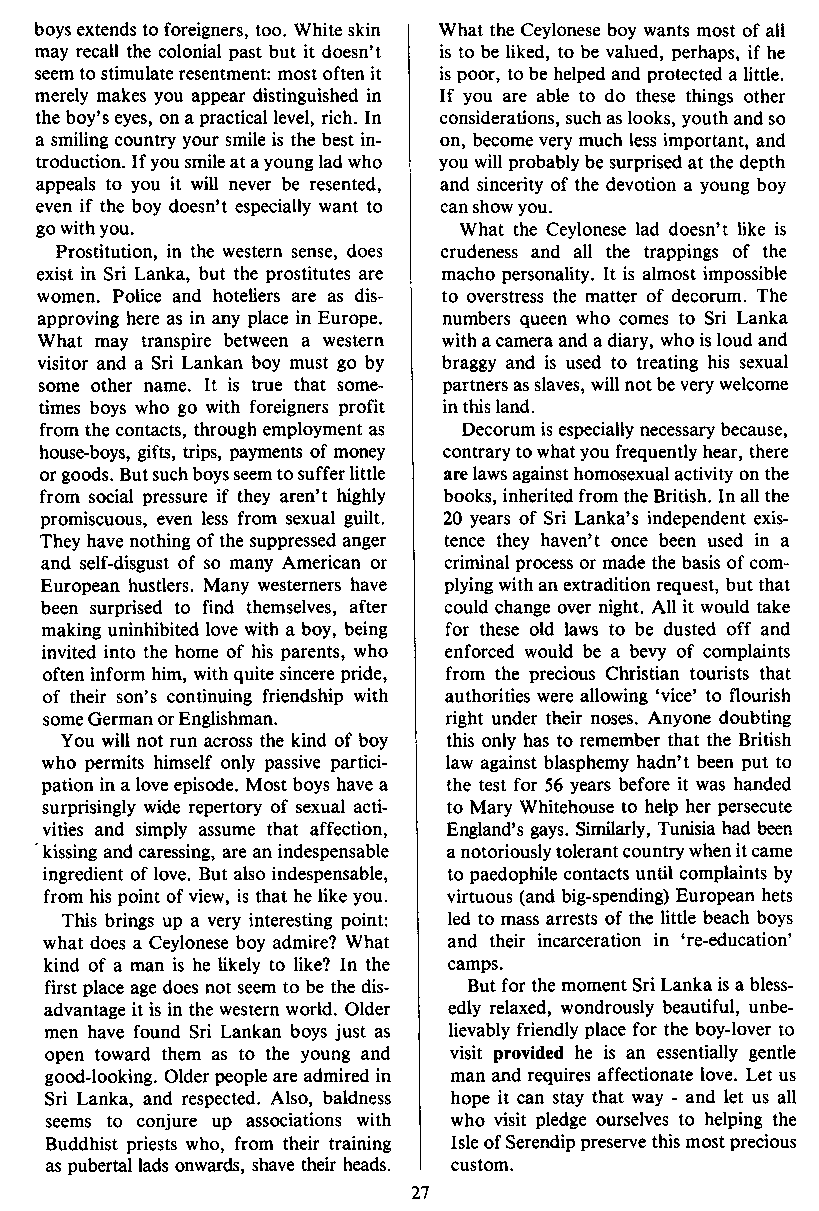 PAN - A Magazine About Boy-Love, Number 1 [Vol.1 No.1], June 1979, page 27