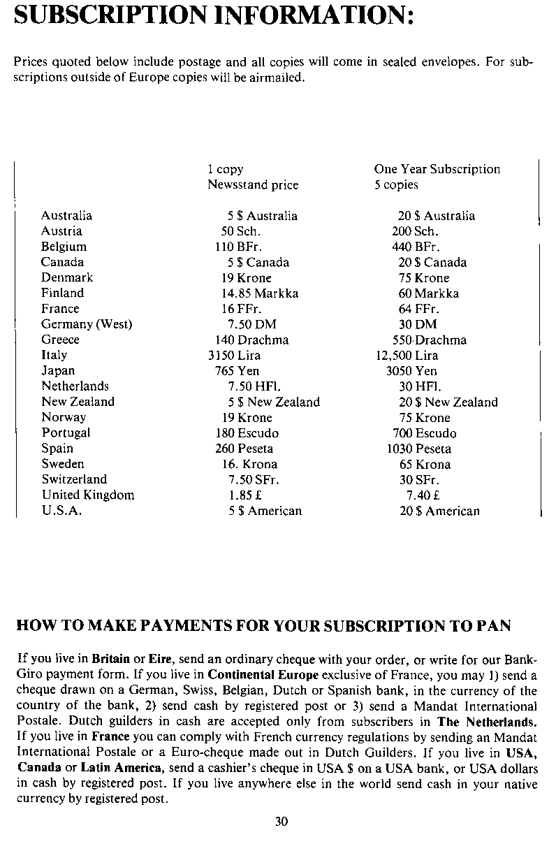 PAN - A Magazine About Boy-Love, Number 1 [Vol.1 No.1], June 1979, page 30