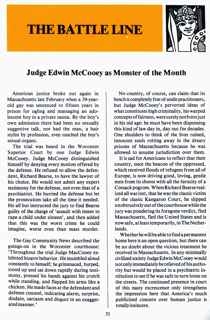 PAN - A Magazine About Boy-Love, Number 1 [Vol.1 No.1], June 1979, page 31