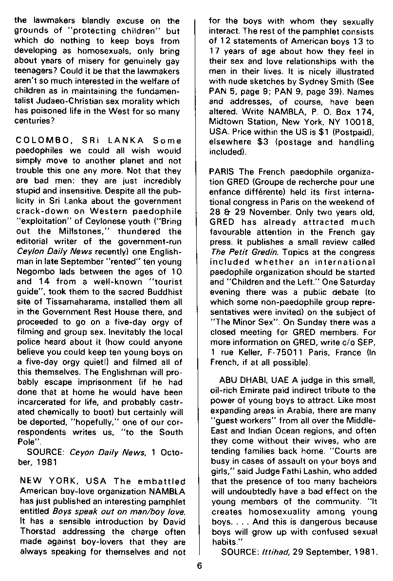 PAN - A Magazine About Boy-Love, Number 10, December 1981, page 6