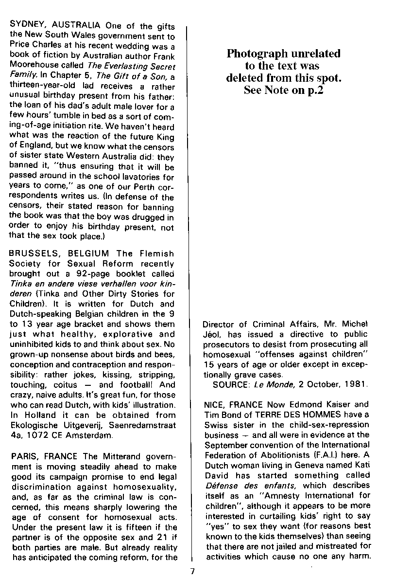 PAN - A Magazine About Boy-Love, Number 10, December 1981, page 7