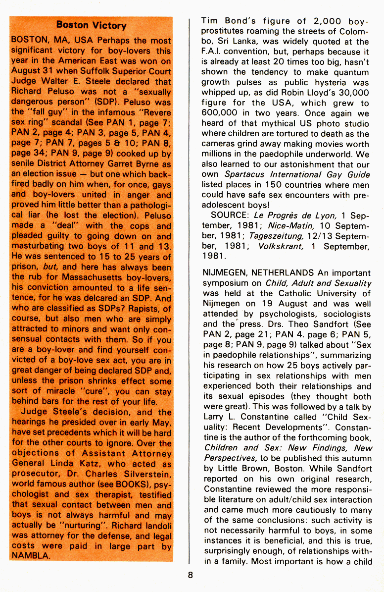 PAN - A Magazine About Boy-Love, Number 10, December 1981, page 8