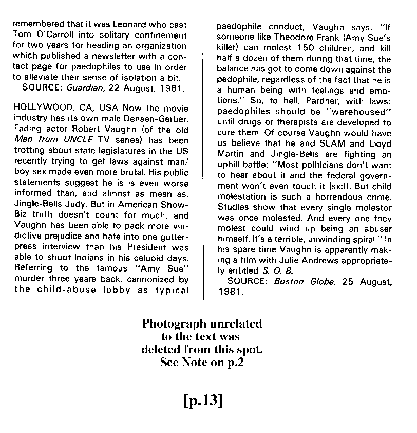 PAN - A Magazine About Boy-Love, Number 10, December 1981, page 13