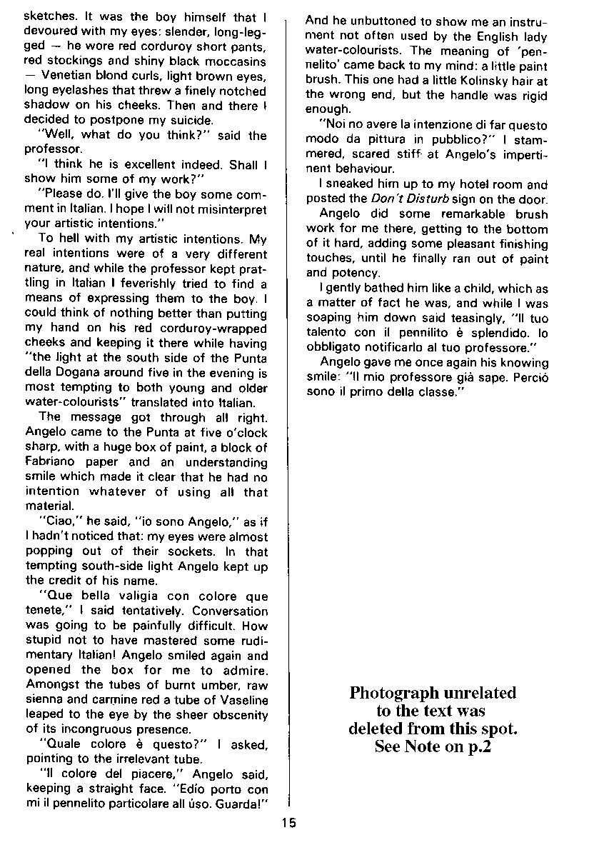 PAN - A Magazine About Boy-Love, Number 10, December 1981, page 15