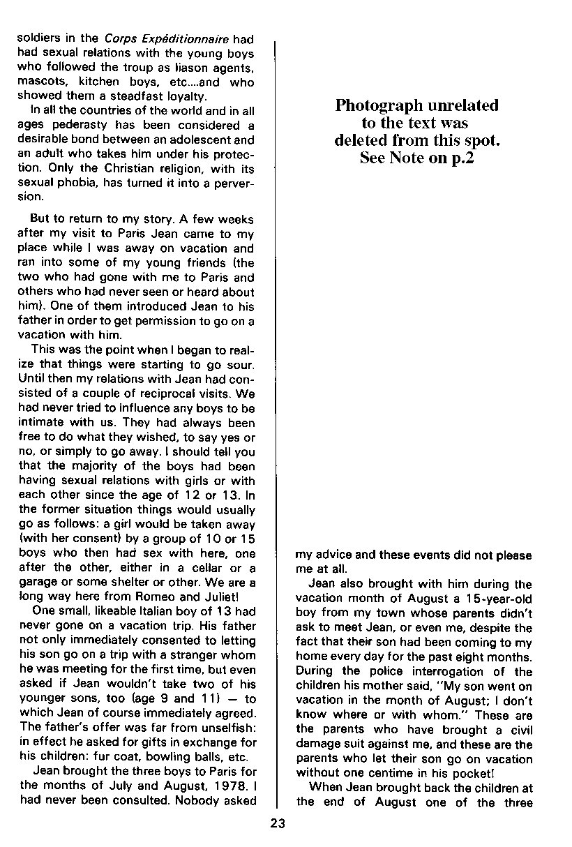 PAN - A Magazine About Boy-Love, Number 10, December 1981, page 23