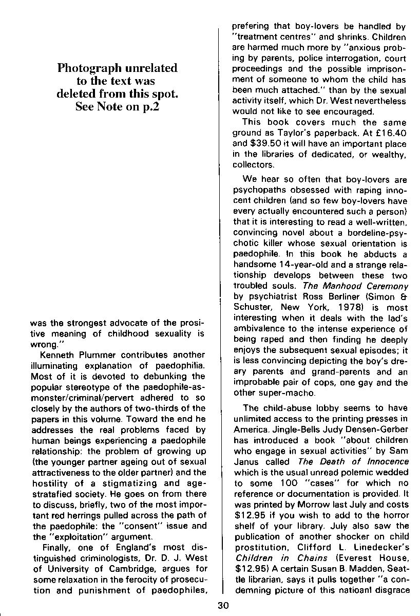 PAN - A Magazine About Boy-Love, Number 10, December 1981, page 30