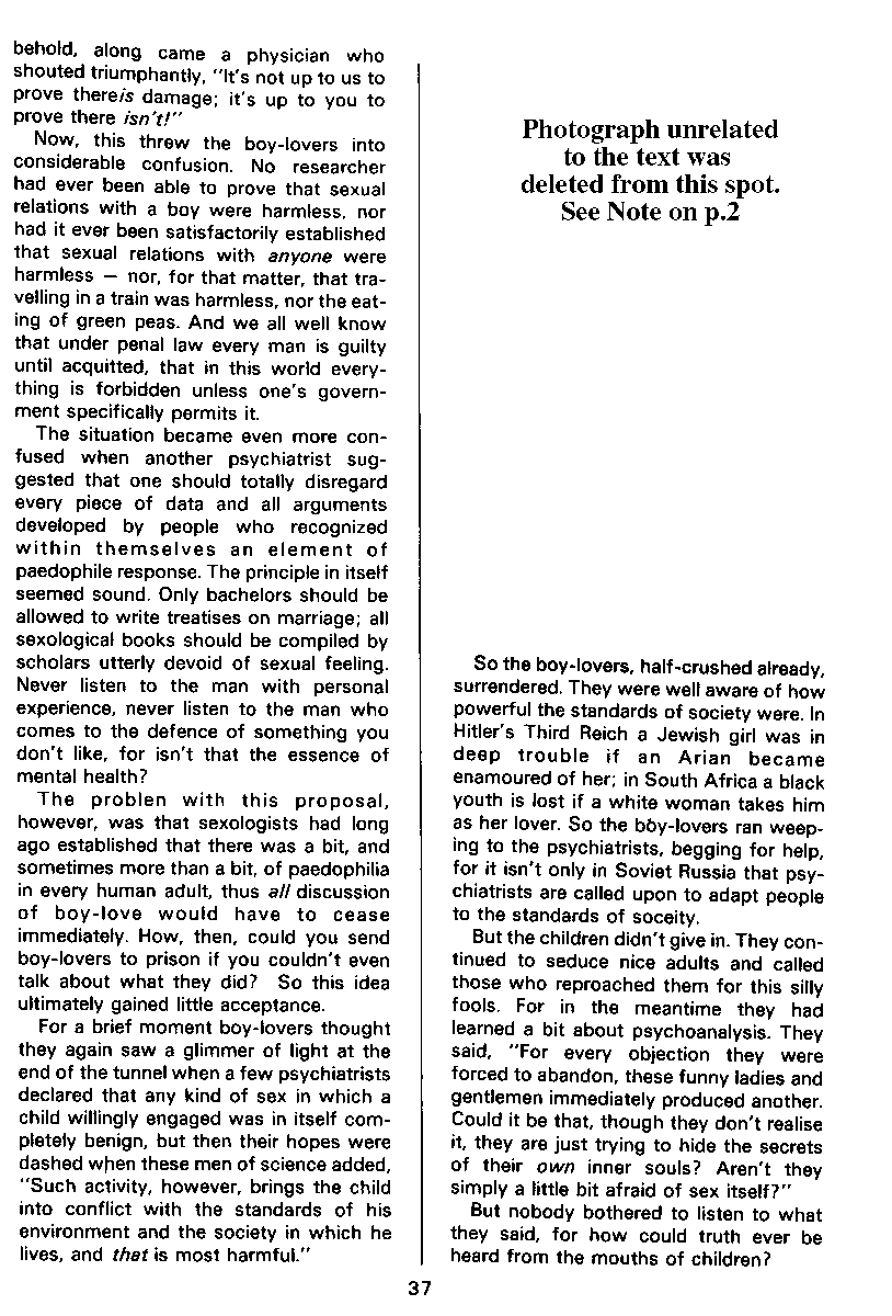 PAN - A Magazine About Boy-Love, Number 10, December 1981, page 37