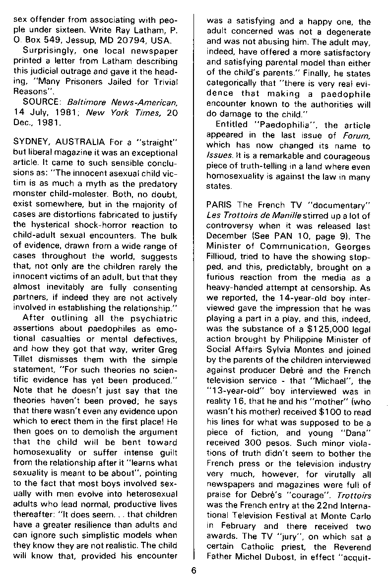 PAN - A Magazine About Boy-Love, Number 11, March 1982, page 6