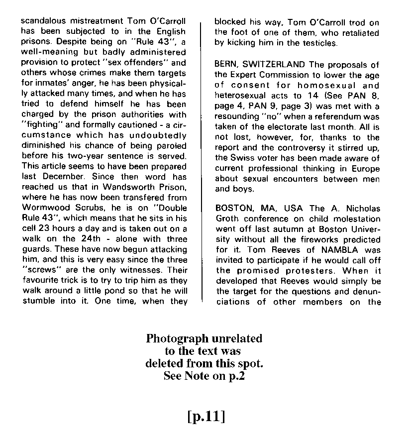 PAN - A Magazine About Boy-Love, Number 11, March 1982, page 11