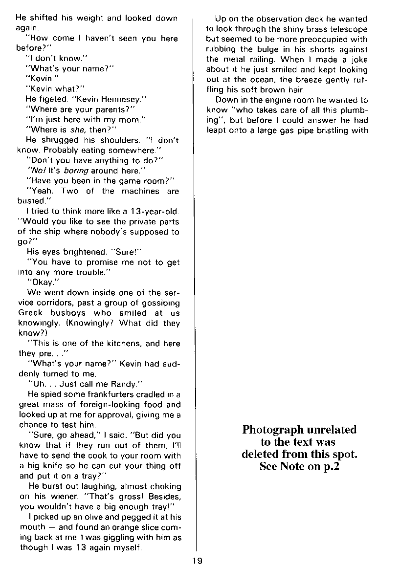 PAN - A Magazine About Boy-Love, Number 11, March 1982, page 19