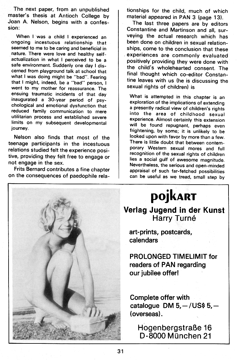 PAN - A Magazine About Boy-Love, Number 11, March 1982, page 31