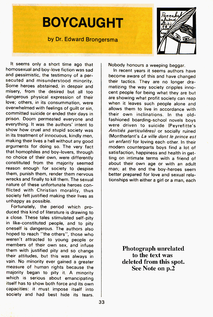 PAN - A Magazine About Boy-Love, Number 11, March 1982, page 33