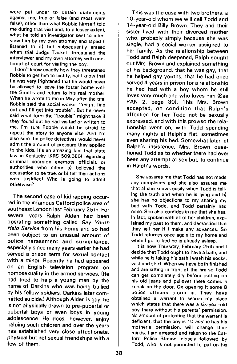 PAN - A Magazine About Boy-Love, Number 11, March 1982, page 38