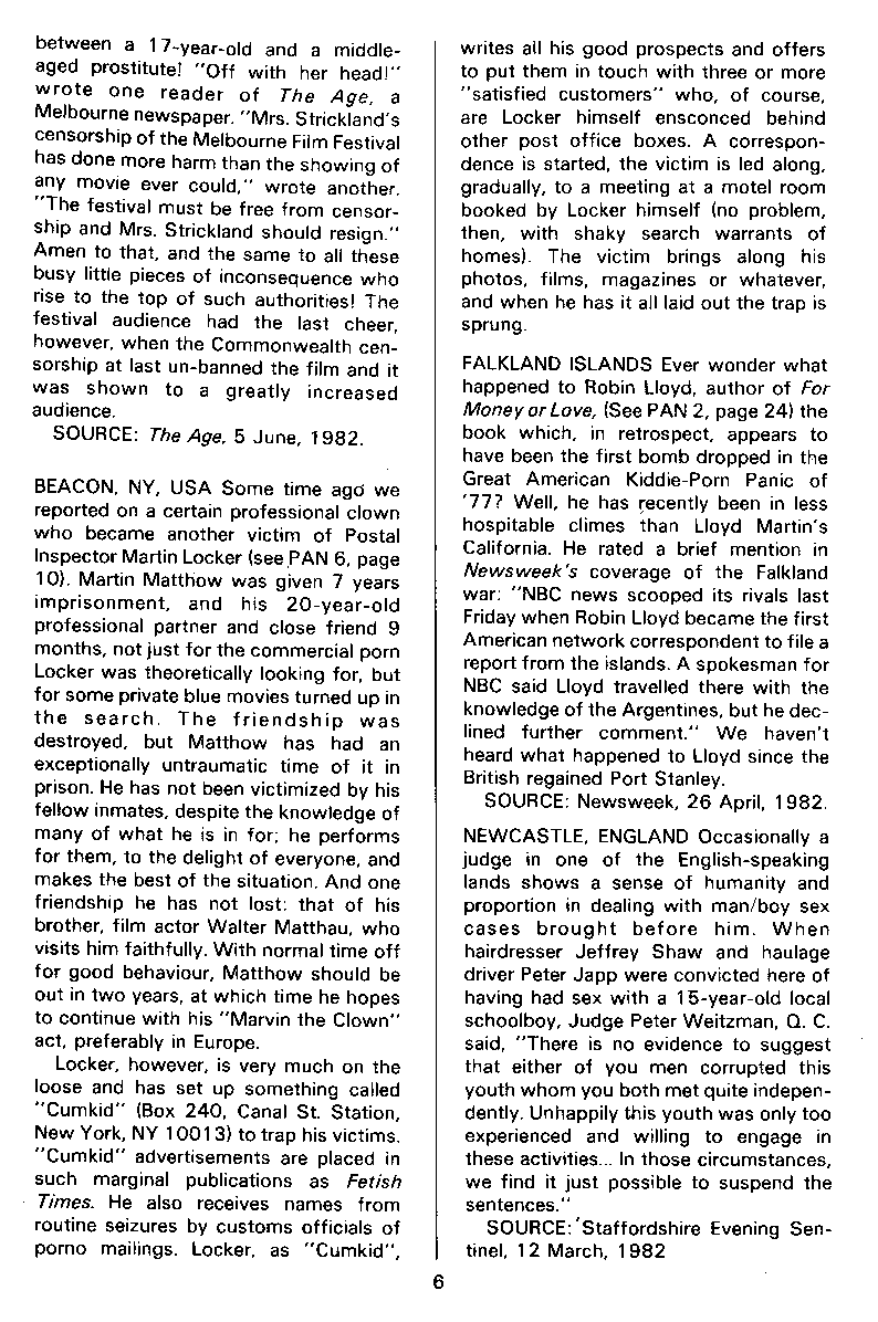 PAN - A Magazine About Boy-Love, Number 12, July 1982, page 6