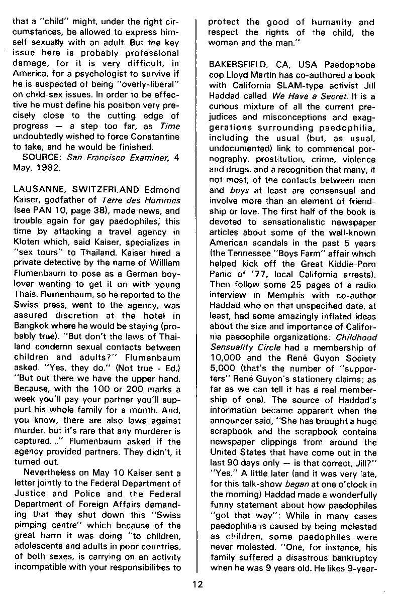 PAN - A Magazine About Boy-Love, Number 12, July 1982, page 12