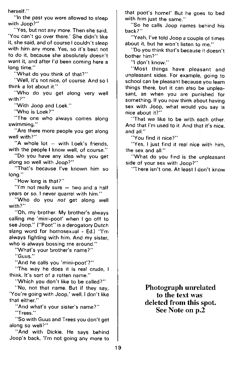 PAN - A Magazine About Boy-Love, Number 12, July 1982, page 19