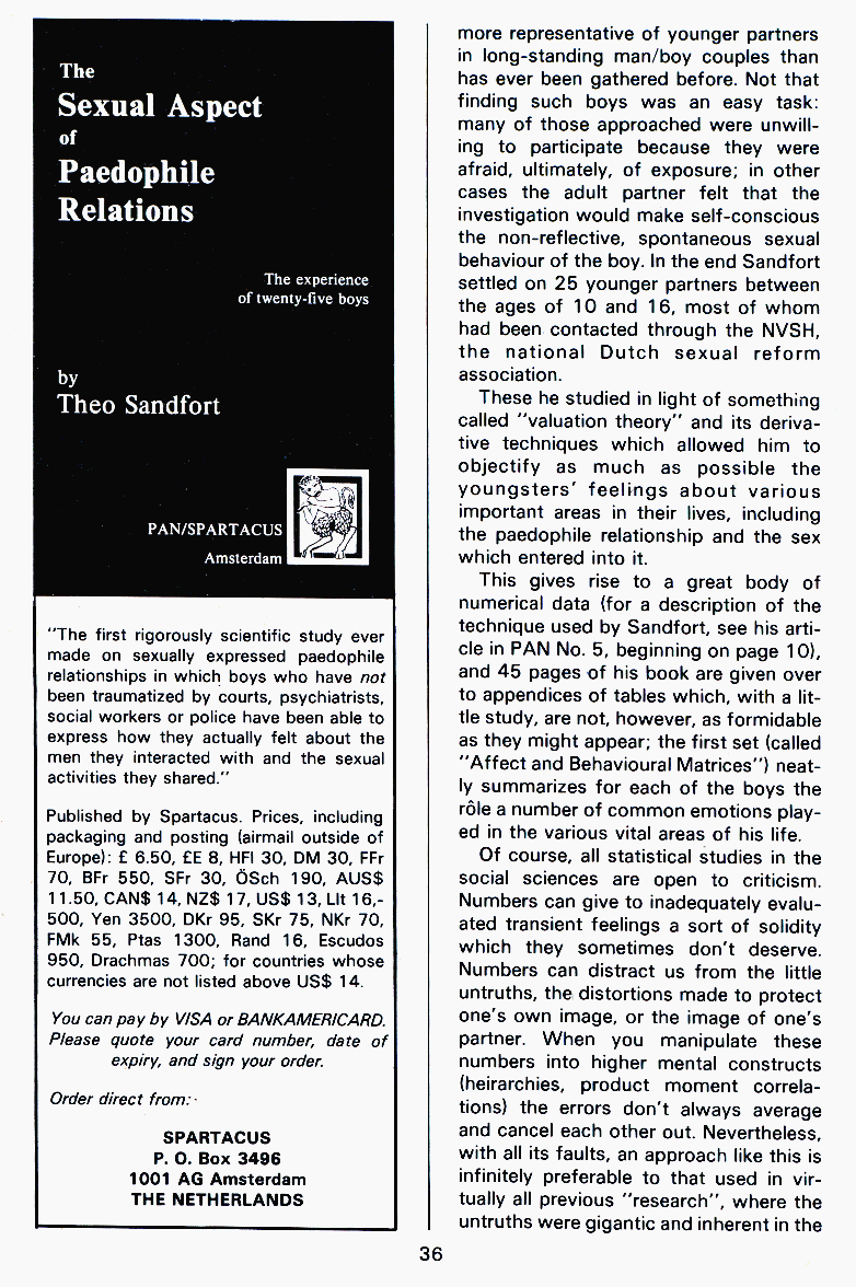 PAN - A Magazine About Boy-Love, Number 12, July 1982, page 36