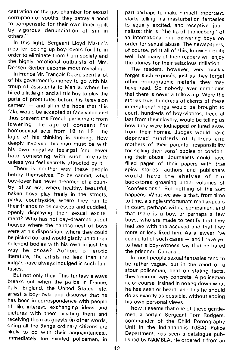 PAN - A Magazine About Boy-Love, Number 12, July 1982, page 42