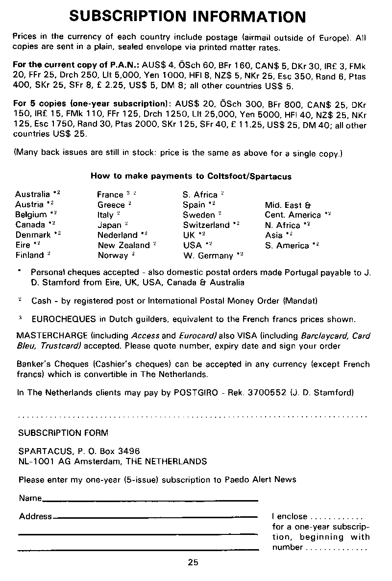 P.A.N. - Paedo Alert News, Number 13, October 1982, page 25