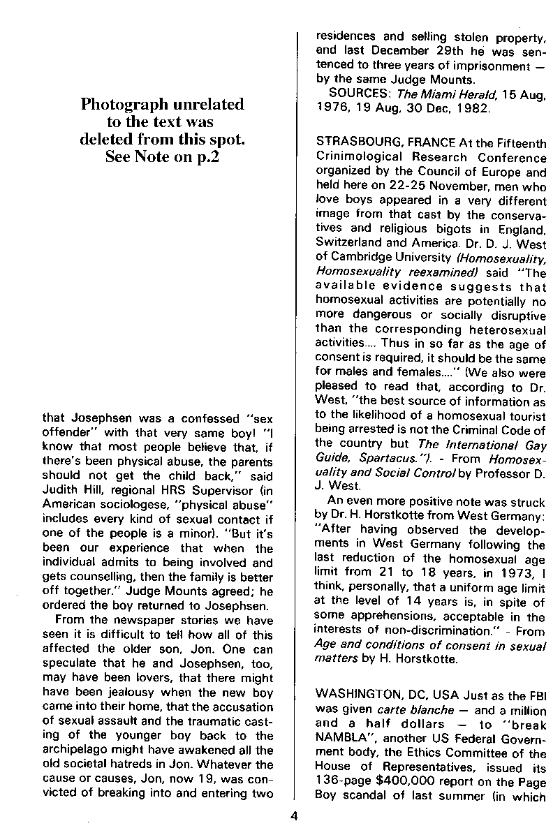 P.A.N. - Paedo Alert News, Number 15, March 1983, page 4