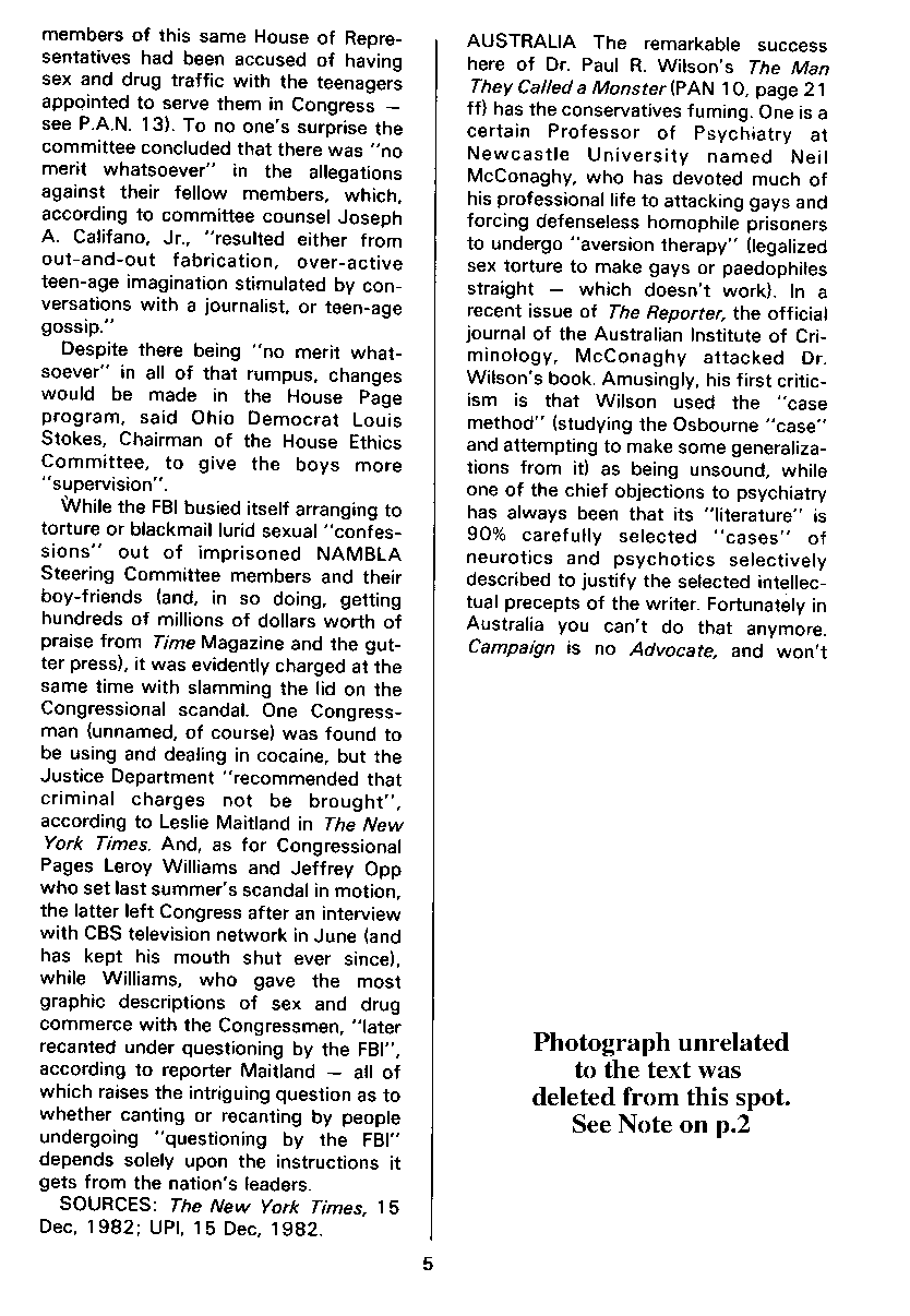 P.A.N. - Paedo Alert News, Number 15, March 1983, page 5