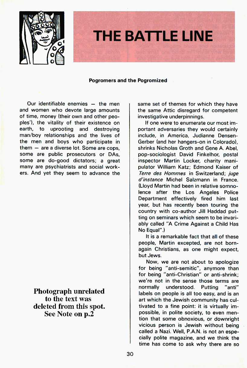P.A.N. - Paedo Alert News, Number 17, October 1983, page 30