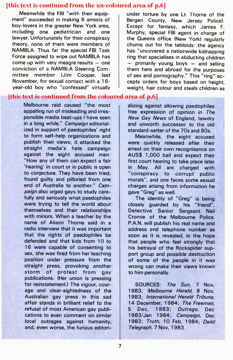 P.A.N. - Paedo Alert News, Number 18, May 1984, page 7