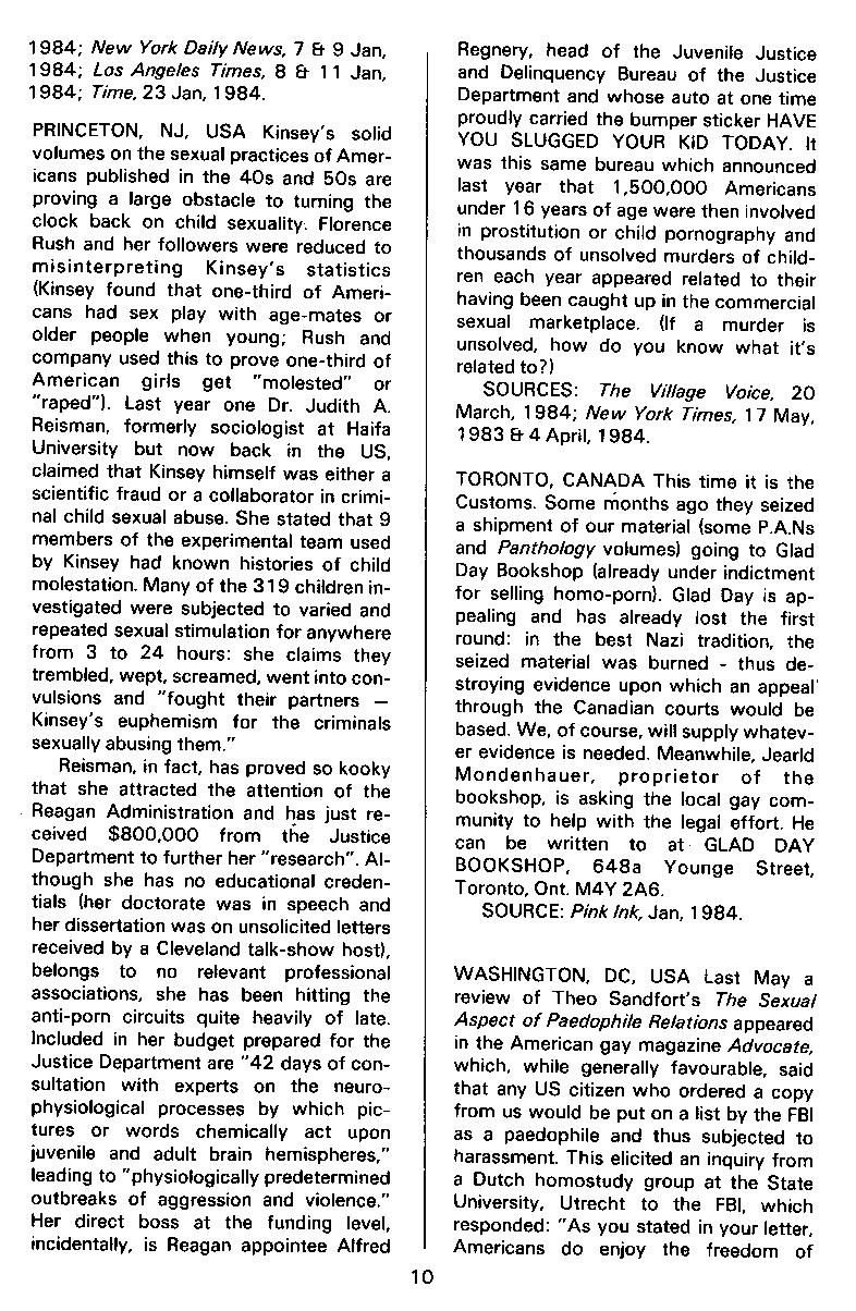 P.A.N. - Paedo Alert News, Number 18, May 1984, page 10