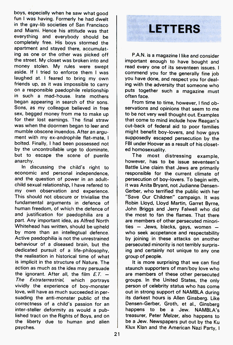 P.A.N. - Paedo Alert News, Number 18, May 1984, page 21