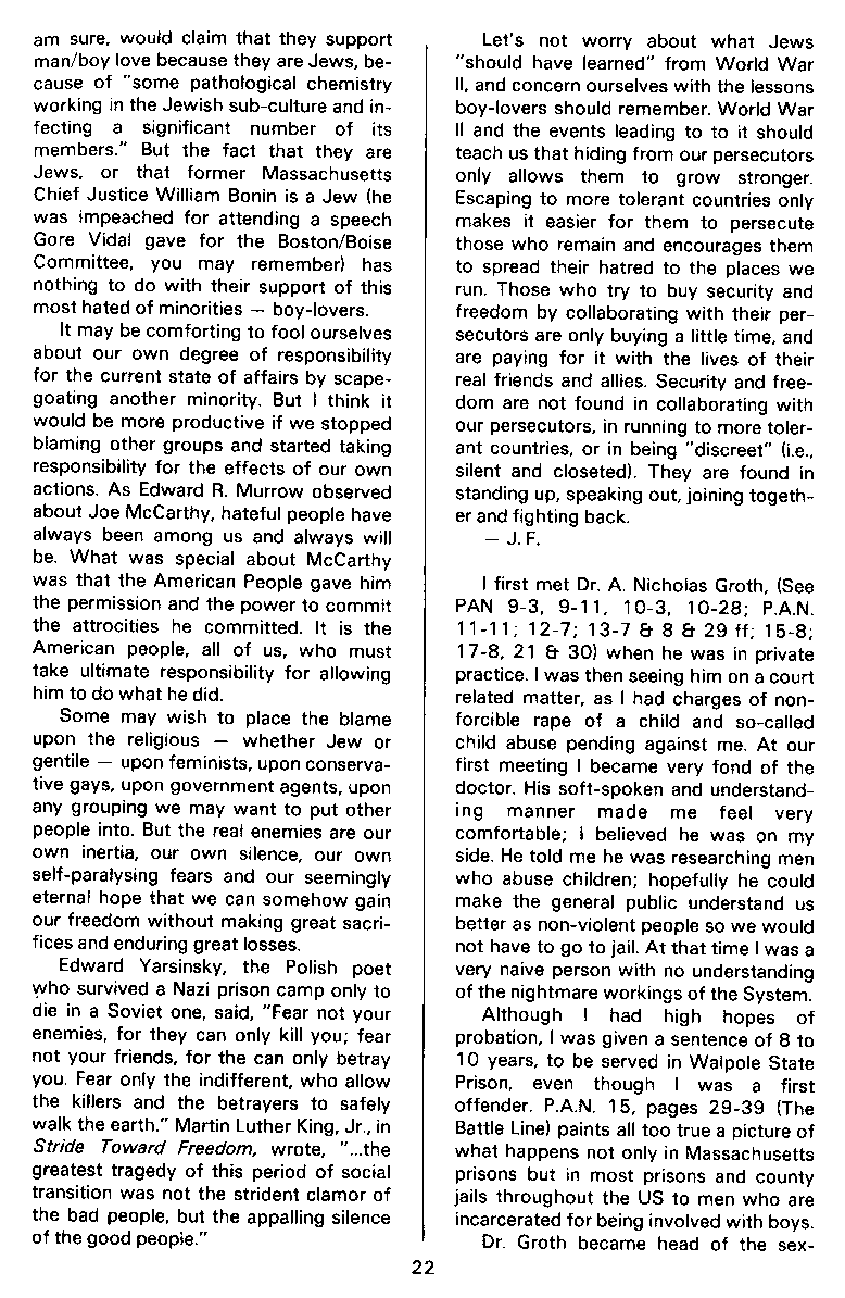 P.A.N. - Paedo Alert News, Number 18, May 1984, page 22