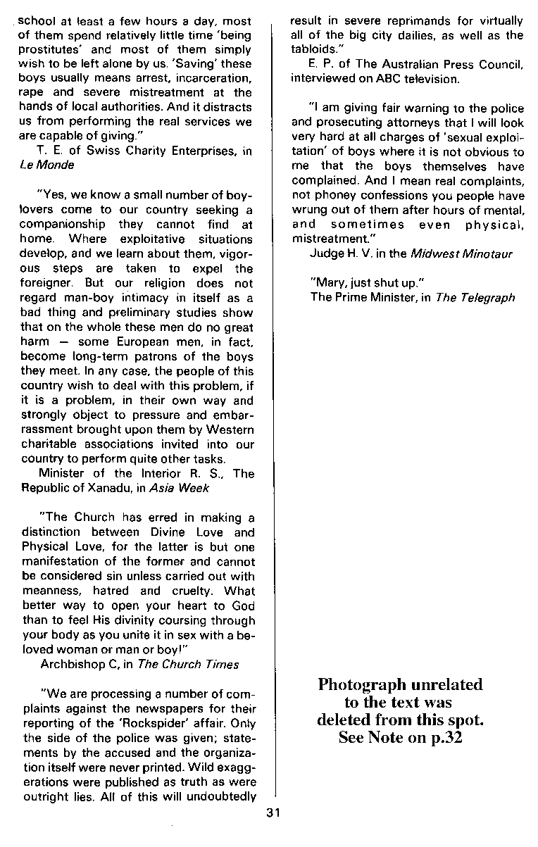 P.A.N. - Paedo Alert News, Number 18, May 1984, page 31