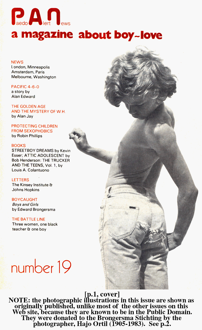 P.A.N. - Paedo Alert News, Number 19, July 1984, page 1