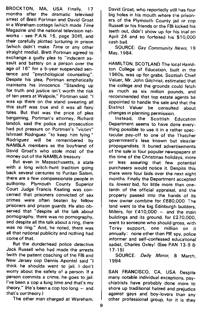P.A.N. - Paedo Alert News, Number 19, July 1984, page 9
