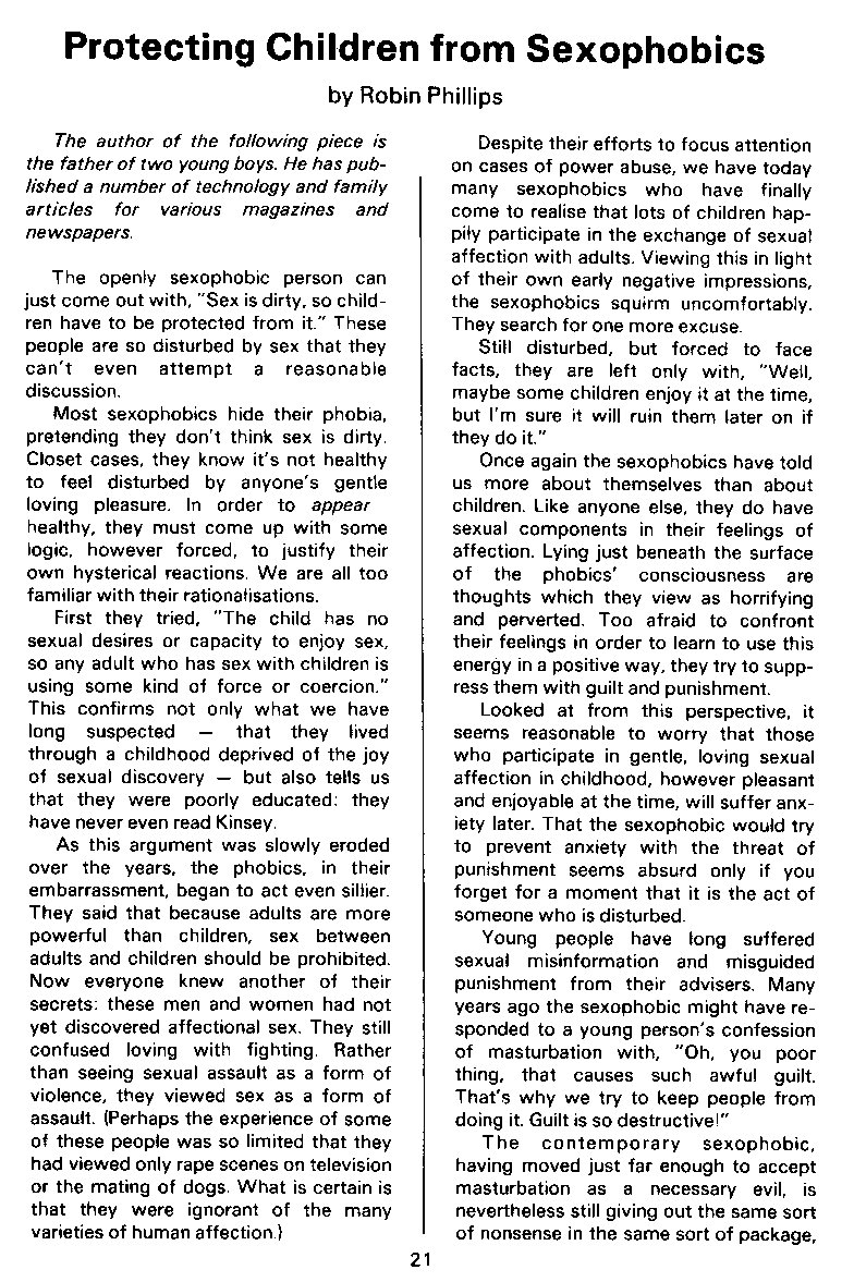 P.A.N. - Paedo Alert News, Number 19, July 1984, page 21