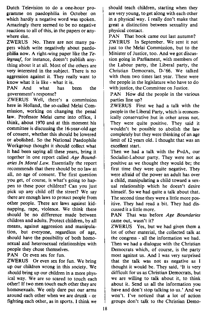 PAN - A Magazine About Boy-Love, Number 2 [Vol.1 No.2], August 1979, page 18