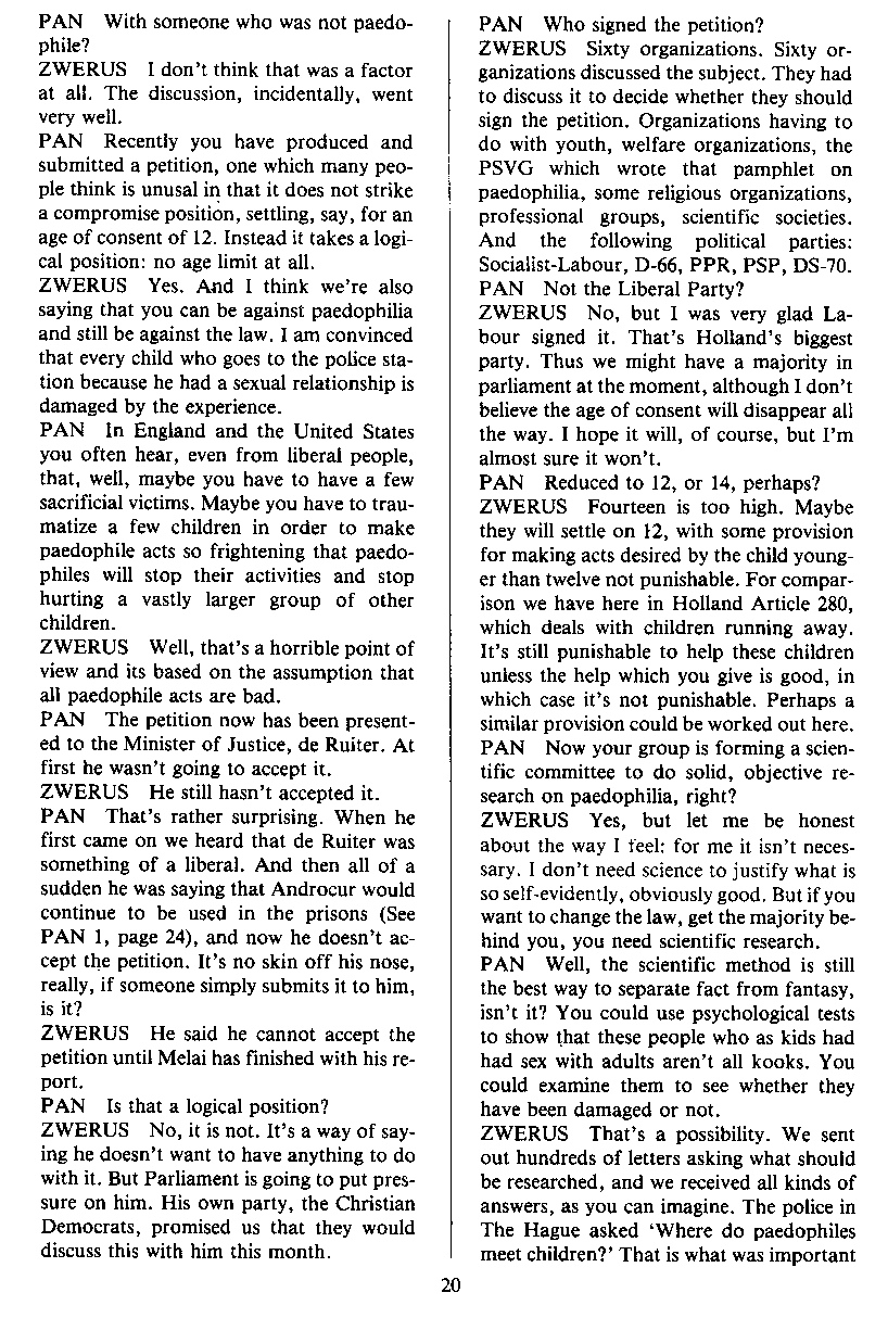 PAN - A Magazine About Boy-Love, Number 2 [Vol.1 No.2], August 1979, page 20