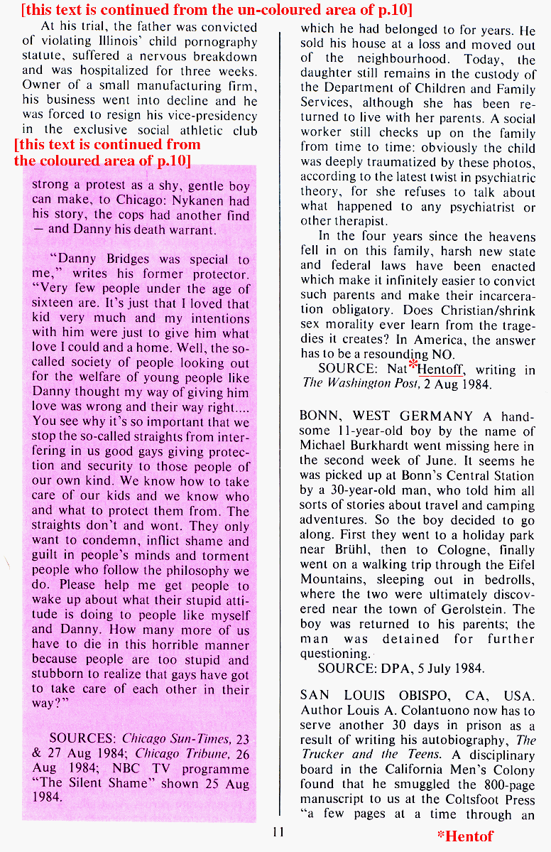 P.A.N. - Paedo Alert News, Number 20, October 1984, page 11