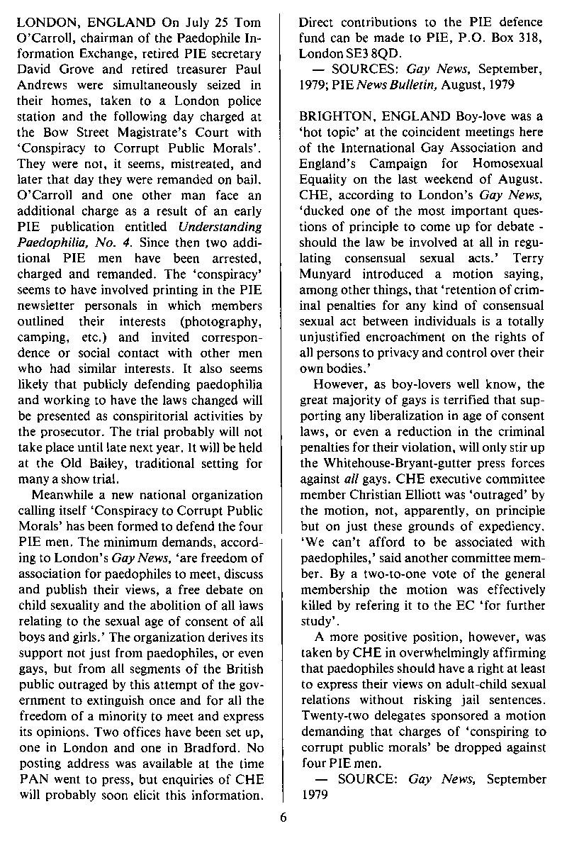 PAN - A Magazine About Boy-Love, Number 3 [Vol.1 No.3], November 1979, page 6