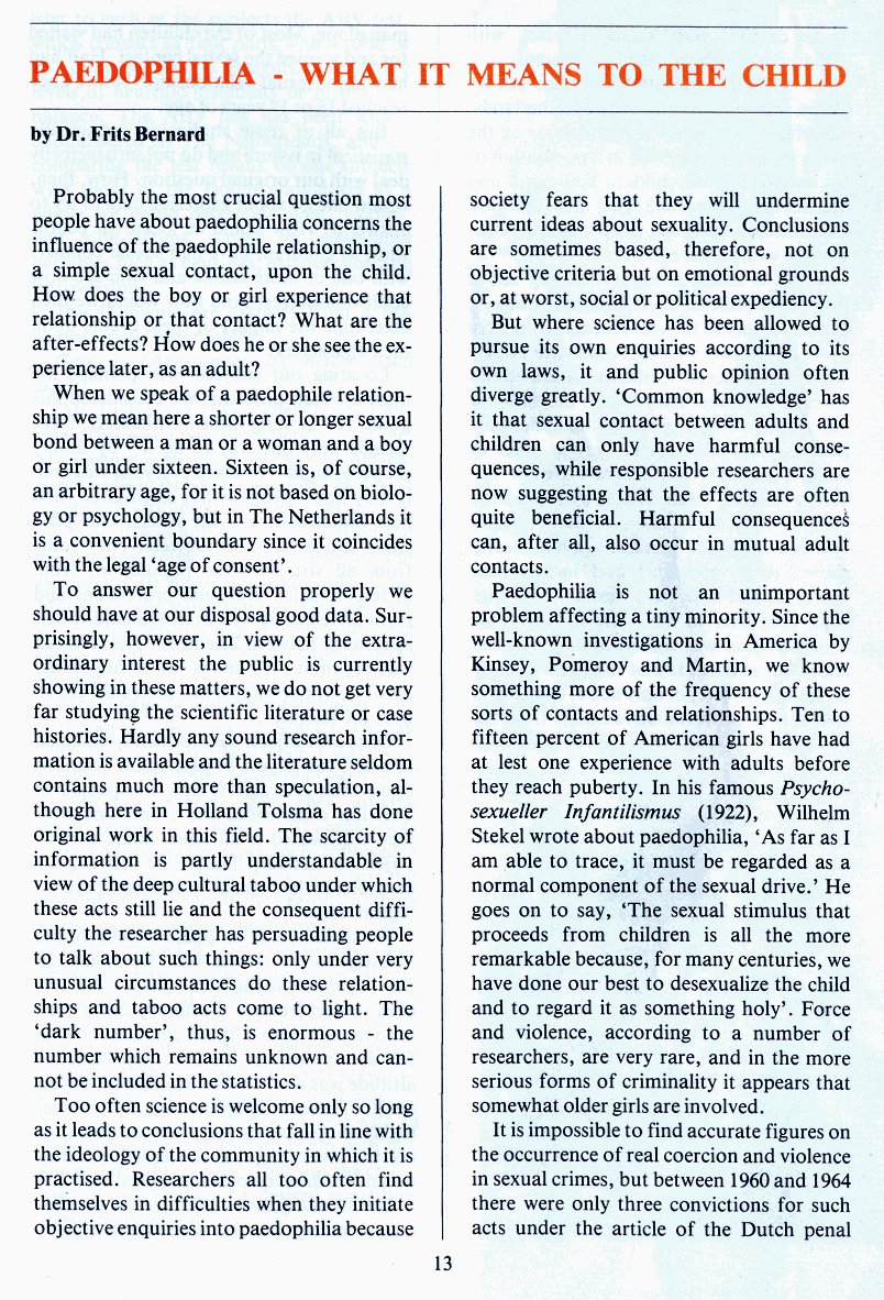 PAN - A Magazine About Boy-Love, Number 3 [Vol.1 No.3], November 1979, page 13