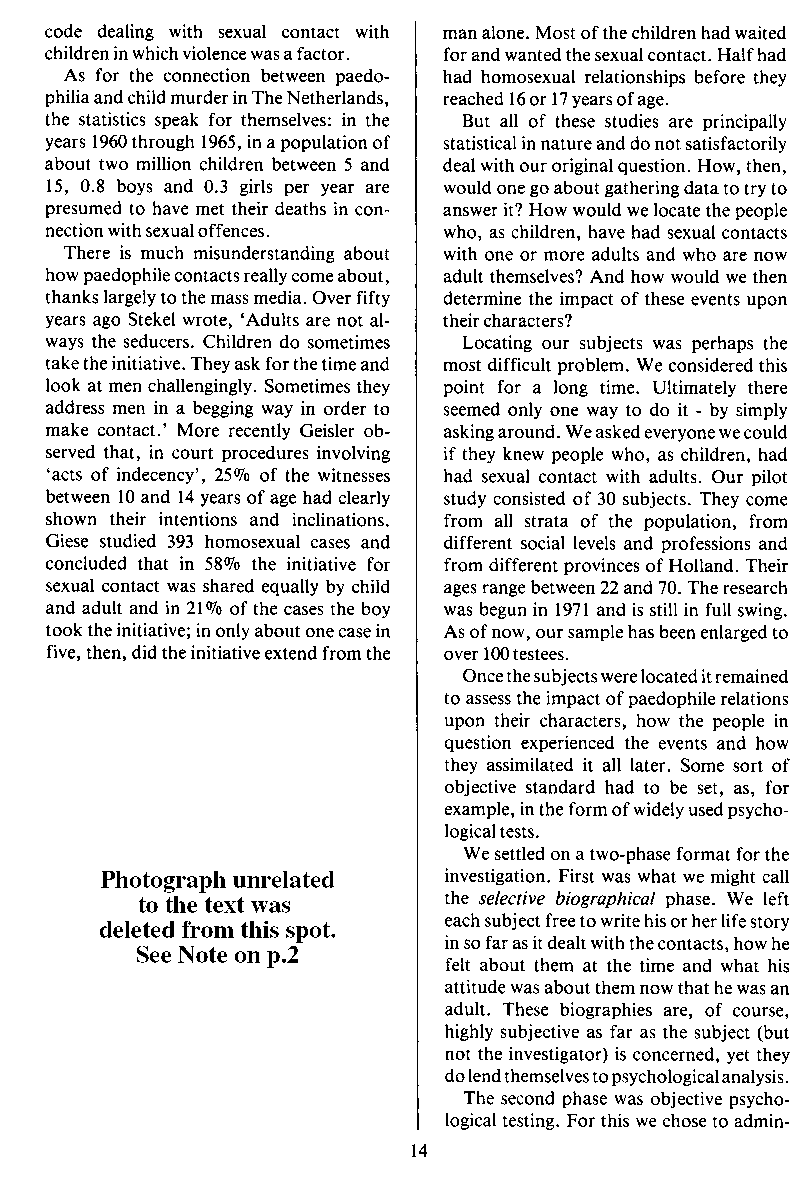PAN - A Magazine About Boy-Love, Number 3 [Vol.1 No.3], November 1979, page 14