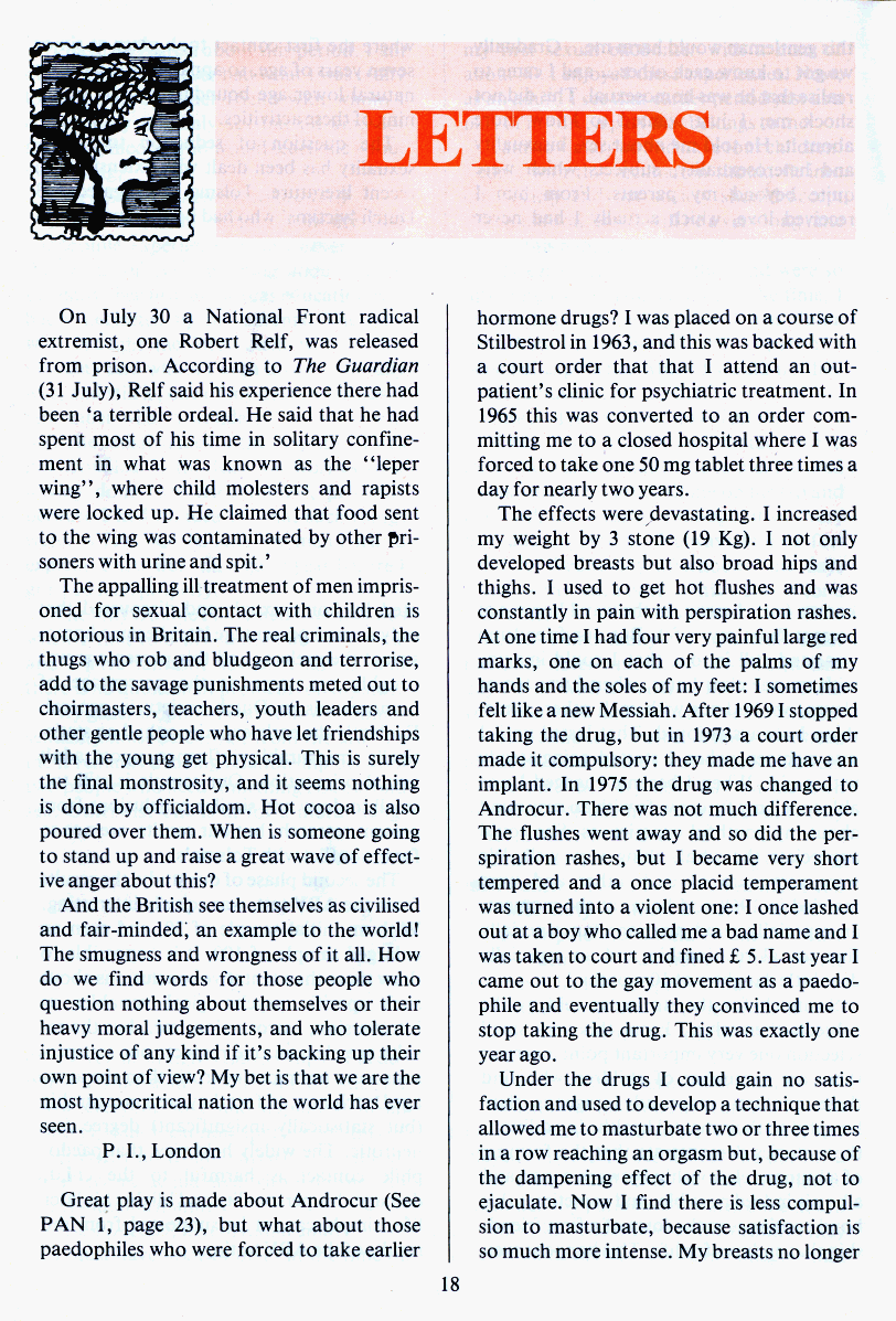 PAN - A Magazine About Boy-Love, Number 3 [Vol.1 No.3], November 1979, page 18