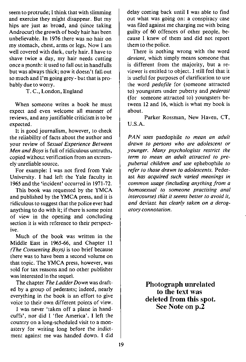 PAN - A Magazine About Boy-Love, Number 3 [Vol.1 No.3], November 1979, page 19