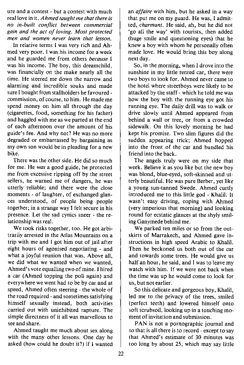 PAN - A Magazine About Boy-Love, Number 3 [Vol.1 No.3], November 1979, page 22