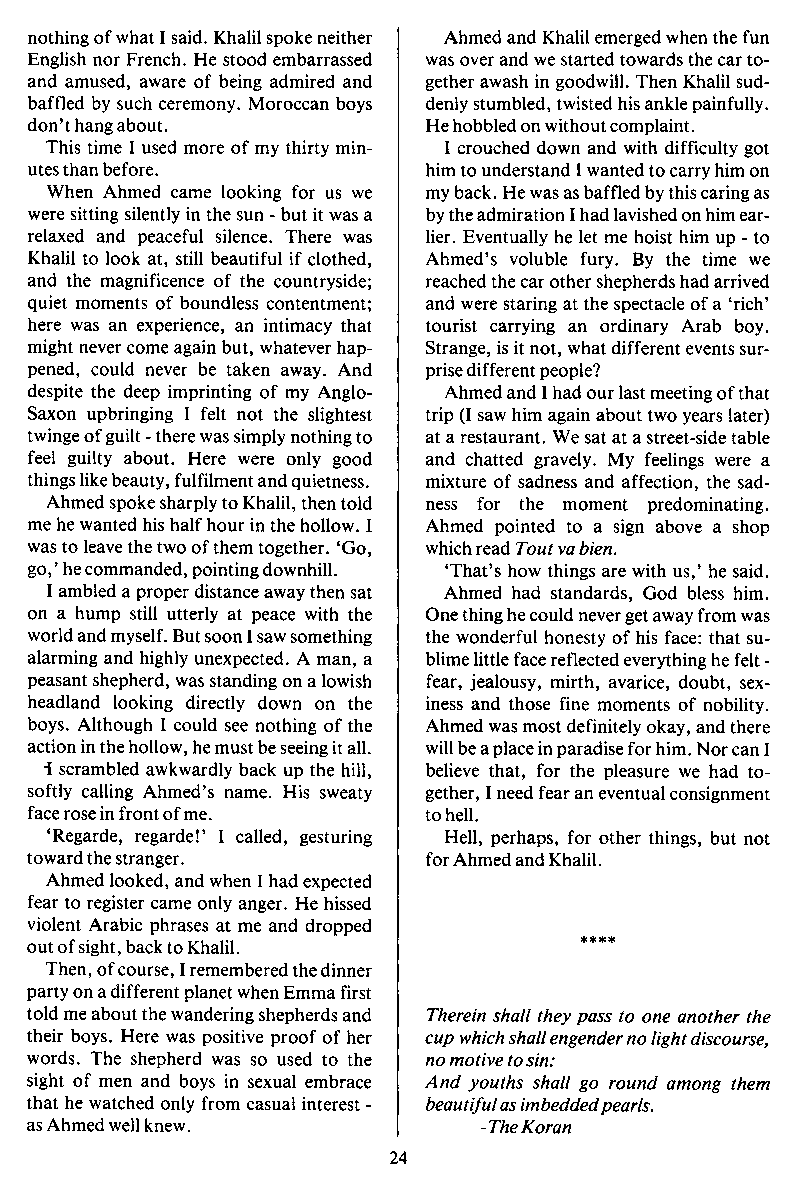 PAN - A Magazine About Boy-Love, Number 3 [Vol.1 No.3], November 1979, page 24